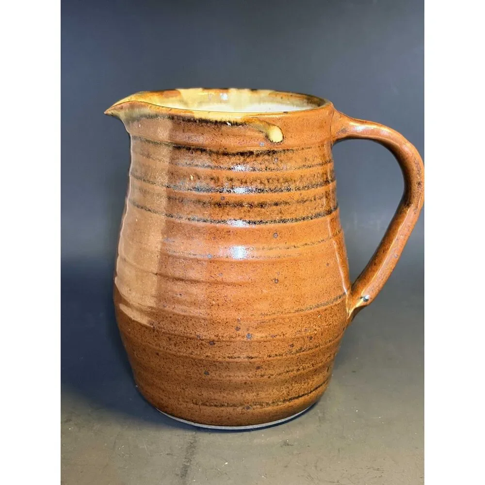 Kimsey Hickman Signed Art Pottery Jug Rustic Studio Stoneware, Vase